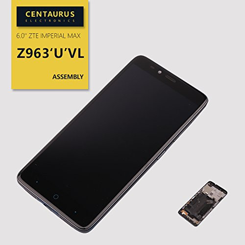 For ZTE Imperial MAX Z963 Z963U Z963VL Touch Screen digitizer lcd Replacement display +Frame Black
