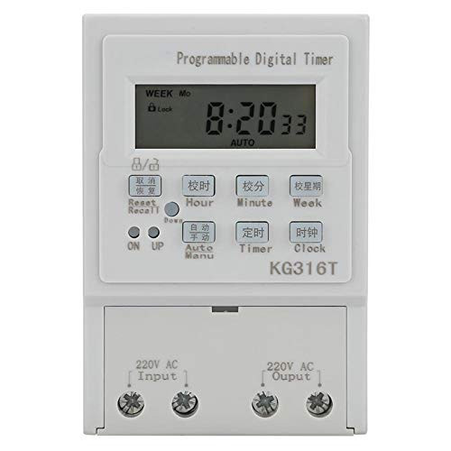High Precision Mini Digital Timer Switch Programmable Control Timing Switch with LCD Display AC 220V 1W 25A