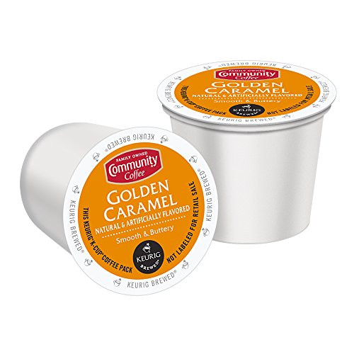 Community Coffee Golden Caramel Flavored, Medium Roast, 36 Count Single Serve Coffee Pods, (3 Boxes of 12 Pods), Compatible with Keurig K-Cup Brewers Community Coffee Golden Caramel Flavored, Medium Roast, 36 Count Single Serve Coffee Pods, (3 Boxes of 12 Pods), Compatible with Keurig K-Cup Brewers