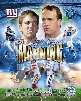 Eli  and  Peyton Manning Collage 8x10 Color Photo