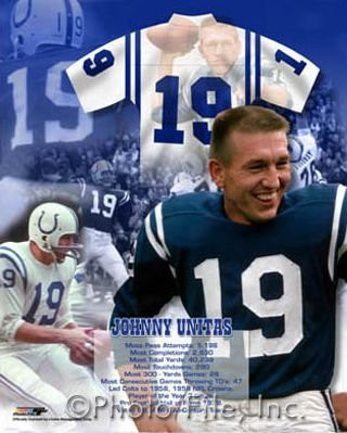 Johnny Unitas Colts Collage 8x10 Color Photo