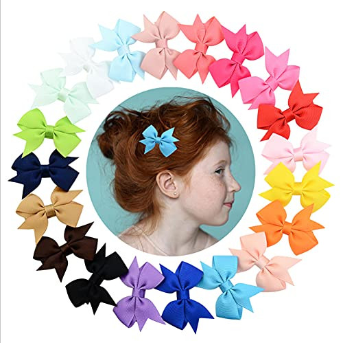 20PCS Baby Girl Hair Bow Clips Floral Handmade Hair Accessories Barrettes for Newborn Infant Toddler Kids