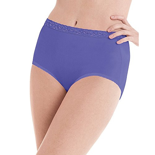 Hanes Women's Nylon Brief Panties 6-Pack, Assorted, 6