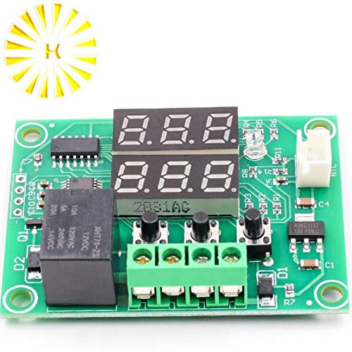 Davitu Electrical Equipments Supplies - XH-W1219 DC 12V Dual LED Display Thermostat Temperature Controller Regulator Switch Control Relay NTC Sensor Module Connector