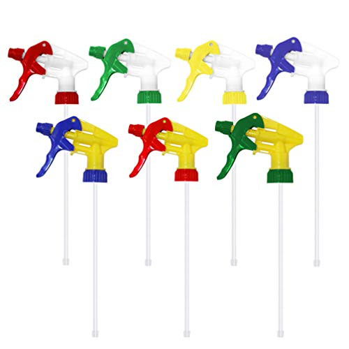 HEMOTON 10pcs Trigger Sprayer Spray Bottle Top Replacement Trigger Sprayer Nozzles Parts for Home Office Cleaning Supplies-Random Color-
