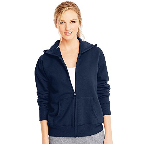 Hanes ComfortSoft EcoSmart Women's Full-Zip Hoodie Sweatshirt Navy