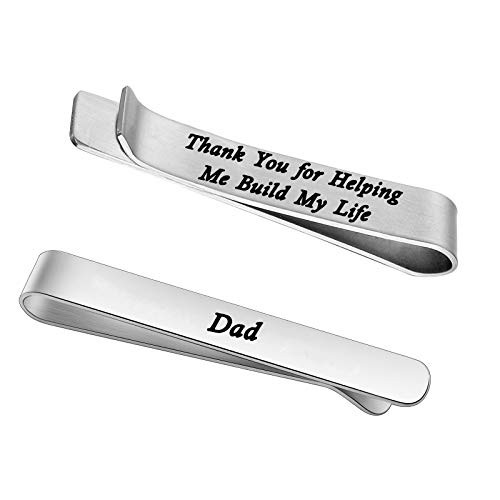 FEELMEM Hammer Mechanic Gift Keychain for Dad Gift Thank You for Helping Me Build My Life Mechanical Engineer Father Gift Fathers Day Keychain Gifts from Daughter Son -Dad-Tie Clips-
