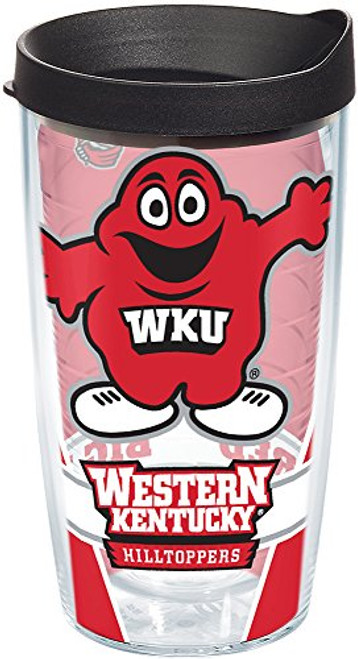 Tervis 1160580 Western Kentucky Hilltoppers Big Red Tumbler with Wrap and Black Lid 16oz, Clear Tervis 1160580 Western Kentucky Hilltoppers Big Red Tumbler with Wrap and Black Lid 16oz, Clear