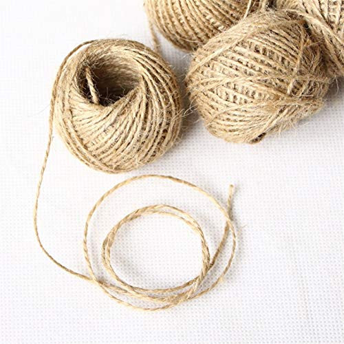 Bclla Zkenshan-Natural Jute Twine Jute Twine 30 Meter Natural Sisal 2mm Tags Wrap Wedding Decoration Crafts Rope String Cord Events Party Supplies, Natural Jute Fiber -Color : 30M-