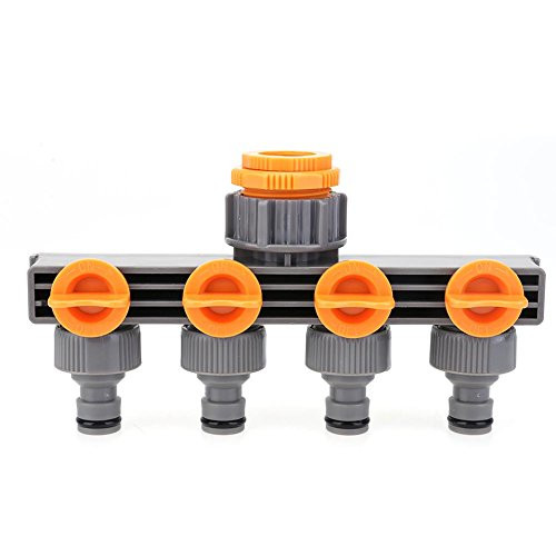 Whitelotous 4 Way Valve Water Diversion Controller Garden Hose Pipe Splitter Drip Irrigation Water Connector Agricultural Tap