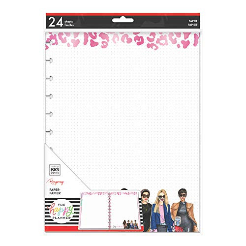 The Happy Planner Big Filler Paper - Journaling  and  Planner Accessories - Rongrong Slay Today Theme - Pre-Punched - Double-Sided - Dot Grid Paper - 24 Sheets