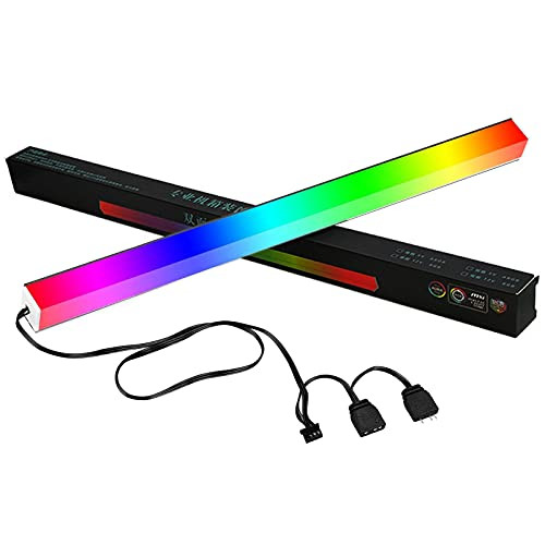 Addressable RGB LED Strip for Gaming Case, 0.98ft WS2812B RGBIC Rainbow Magnetic ARGB Strip PC Case Lighting, for 5V 3-pin ASUS Aura SYNC, Gigabyte RGB Fusion, MSI Mystic Light Sync Motherboard