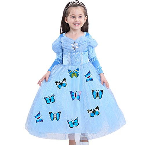 Girls Cinderella Dress Princess Party Costume Butterfly