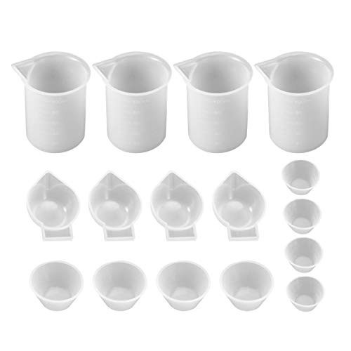SUPVOX 16 Pcs Silicone Cup Silicone Measuring Cups DIY Resin Glue Tools Cup for Making Handmade Craft Nonstick Silicone Mixing Cups