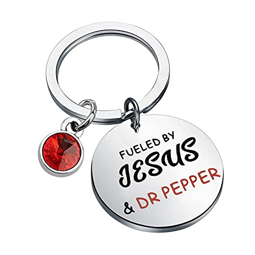 BLEOUK Dr Pepper Gift Dr Pepper Merchandise Dr Pepper Drinking Jesus and Dr Pepper Keychain for Women Dr Pepper Lover Gift -Dr Pepper and Jesus-