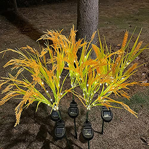 JZENZERO Garden Light, Simulation Wheat Ear Branch Lamp IP65 Waterproof LED Lamp Ground Plug Outdoor Decor for Lawn [Solar-
