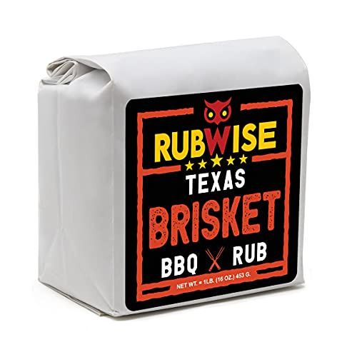 Texas Style Brisket BBQ Rub by RubWise | Smokey and Savory Bar-B-Que and Grill Blend | Great on Brisket, Steak, Ribs  and  Burgers | Meat Seasoning  and  Spice Dry Rub | 1lb