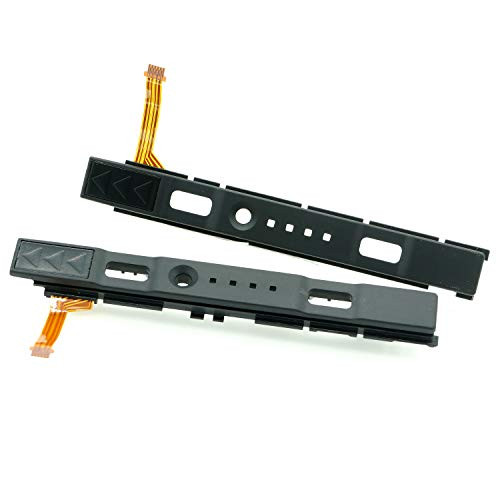 PartEGG Left Slider Rail  plus Right Rail with Sensor Flex Cable Replacement Part for Nintendo Switch Joy-con Controller Slider