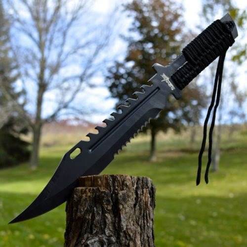 AvaLittle 13" Tactical Survival Rambo Full Tang Fixed Blade Knife Hunting w/Sheath