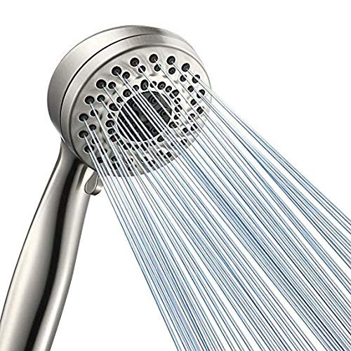 GICEEPO 6 Spray Shower Head Handheld High Pressure Water Saving Shower Head 3.3" Brushed Nickel