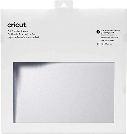 Cricut, Silver Foil Transfer Sheets, -8 ct-, 30.5 cm x 30.5 cm -12" x 12"- Cricut, Silver Foil Transfer Sheets, -8 ct-, 30.5 cm x 30.5 cm -12" x 12"-