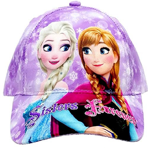 Disney Little Girls Frozen Anna and Elsa Assorted Character Cotton Baseball Cap, Age 2-7 Purple Disney Little Girls Frozen Anna and Elsa Assorted Character Cotton Baseball Cap, Age 2-7 Purple