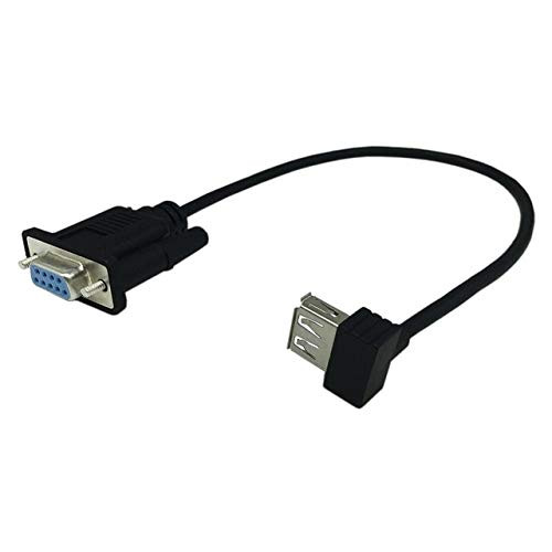 Lysee Data Cables - 1pcs RS232 DB9 Female to USB 2.0 A Female Serial Cable Adapter Converter 8" Inch 25cm - -Color: Black-