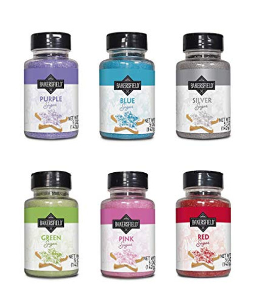 Bakersfield Gourmet Colored Sugar Set of 6 bottles -5 oz each-. Bakersfield Gourmet Colored Sugar Set of 6 bottles -5 oz each-.