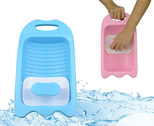 Washboard for Laundry Mini Hand Washing Machine Underwear Washboard Instrument Washboard for Washing Clothes Kid Washing Board Mask Laundry Board Manual Washing Machine Wash Basin Non Electric -Blue-