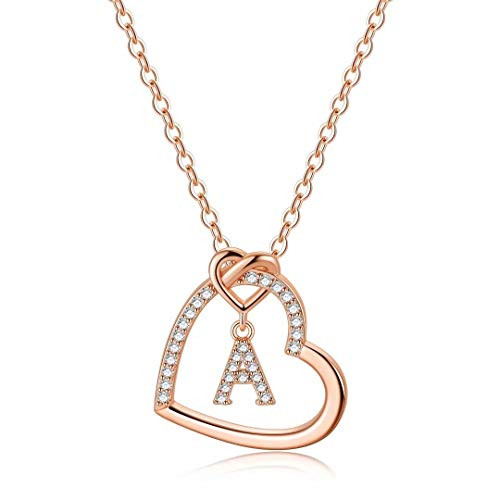 Rose Gold Initial Necklaces for Girls, CZ Heart Pendant Initial A Necklaces for Teen Girls Women, Dainty Letter Necklace for Women Girls Jewelry Cute Heart Necklace Kids Jewelry for Girls Gifts Rose Gold Initial Necklaces for Girls, CZ Heart Pendant Initial A Necklaces for Teen Girls Women, Dainty Letter Necklace for Women Girls Jewelry Cute Heart Necklace Kids Jewelry for Girls Gifts