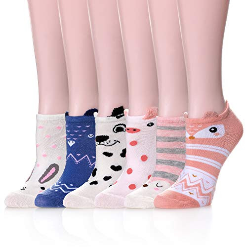 Color City Womens Novelty Cute Funny Ankle Socks - Cartoon Animal No Show Low Cut Socks 6 Pairs Animal A Color City Womens Novelty Cute Funny Ankle Socks - Cartoon Animal No Show Low Cut Socks 6 Pairs Animal A