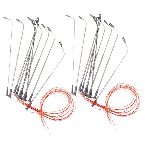 LoveinDIY 20pcs Model HO Railway Train 3V LED Lamppost Street Lights W/ Single Head