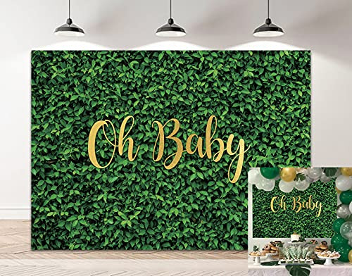 Oh Baby Green Leaves Wall Backdrop Green Grass Baby Shower Photography Background Baby Newborn Announce Pregnancy Birthday Party Decorations Supplies Photo Studio Props 7x5FT Oh Baby Green Leaves Wall Backdrop Green Grass Baby Shower Photography Background Baby Newborn Announce Pregnancy Birthday Party Decorations Supplies Photo Studio Props 7x5FT