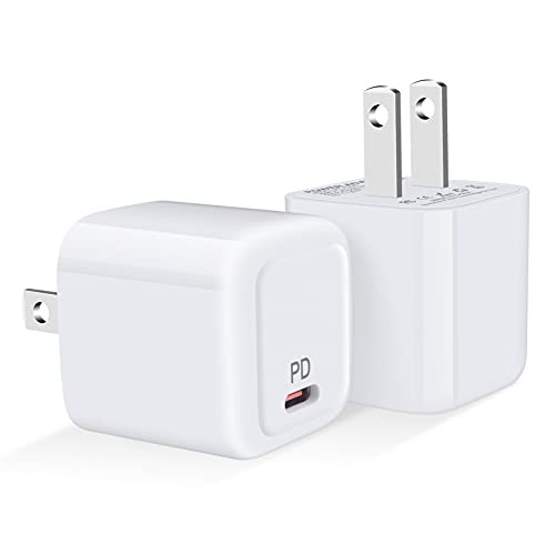 Fast USB C Charger, 2-Pack Mini 20W iPhone 12 Wall Charger Type C Fast Charging Block with PD 3.0 Durable Compact USB-C Power Adapter for iPhone 12/12 Pro Max/11 Pro Max, Samsung Galaxy S21 S20, Pixel