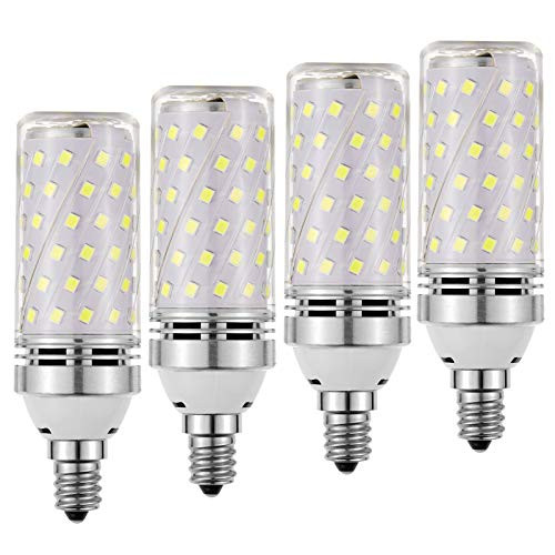 LEKE E12 LED Bulb 80W-100W Equivalent E12 Candelabra Bulb 1000Lumen Non-dimmable E12 Light Bulb 8W 6000K White-4 Pack-