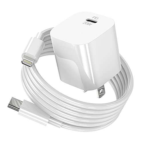 iPhone 12 Charger USB C Fast Charger,[Apple MFi Certified- 20W PD USB C Wall Charger with 6FT Type C to Lightning Cable Compatible with iPhone 12/12 Mini/12 Pro/12 Pro Max/11 Pro Max/Max/XS/XR/X iPad