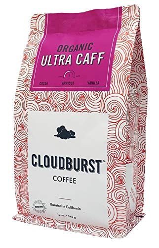 Cloudburst Organic Ultra Caff Ground Coffee, Ultra Caffeinated, USDA Certified Organic, 12 oz