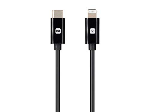 Monoprice Apple MFi Certified Lightning to USB Type-C and Sync Cable - 3 Feet - Black | Compatible with iPod, iPhone, iPad with Lightning Connector Monoprice Apple MFi Certified Lightning to USB Type-C and Sync Cable - 3 Feet - Black | Compatible with iPod, iPhone, iPad with Lightning Connector