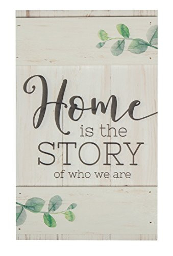 P. GRAHAM DUNN Home is Story of Who We are Whitewash 10.5 x 17 Wood Barn Door Wall Plaque Sign