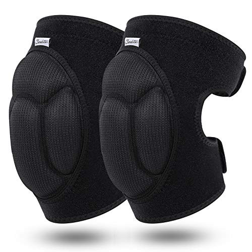Soudittur Adult Knee Pads for Gardening, Anti-Slip Collision Avoidance Kneepads with Thick EVA Foam, for House Cleaning, Construction Work, Volleyball, Football Dance Knee Sleeve, 1 Pair