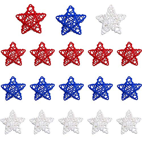 July 4th Independence Day 3.9 Inches Star Shaped Rattan Balls Decoration,Red White and Blue Star Shaped Wicker Balls for 4th of July Home Decor DIY Vase Bowl Filler Ornament Wedding Table Decoration July 4th Independence Day 3.9 Inches Star Shaped Rattan Balls Decoration,Red White and Blue Star Shaped Wicker Balls for 4th of July Home Decor DIY Vase Bowl Filler Ornament Wedding Table Decoration