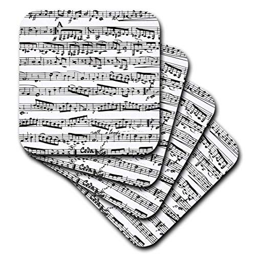 3dRose CST_203236_2 Musical Notes Sheet Music Piano Notation Black & White Soft Coaster (Set of 8) 3dRose CST_203236_2 Musical Notes Sheet Music Piano Notation Black & White Soft Coaster (Set of 8)