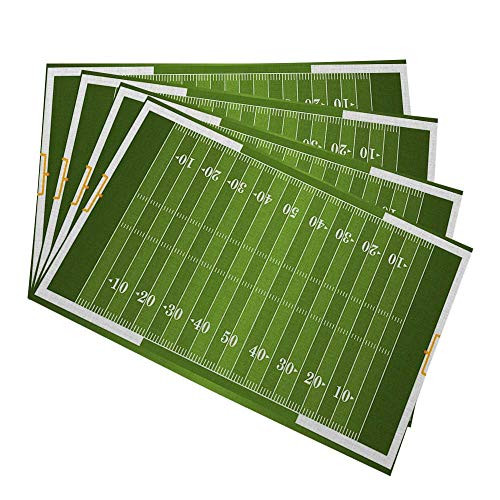 HOSNYE Football Field Placemats for Kitchen Dining Table Set of 4 A Grass Textured American Linen Place Mats