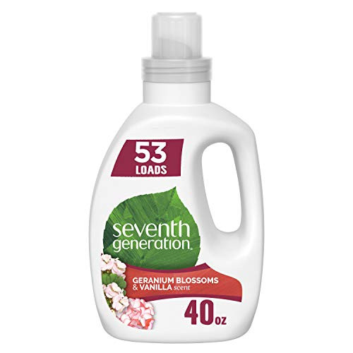 Seventh Generation Concentrated Laundry Detergent, Geranium Blossom  and  Vanilla, 40 oz -53 Loads-