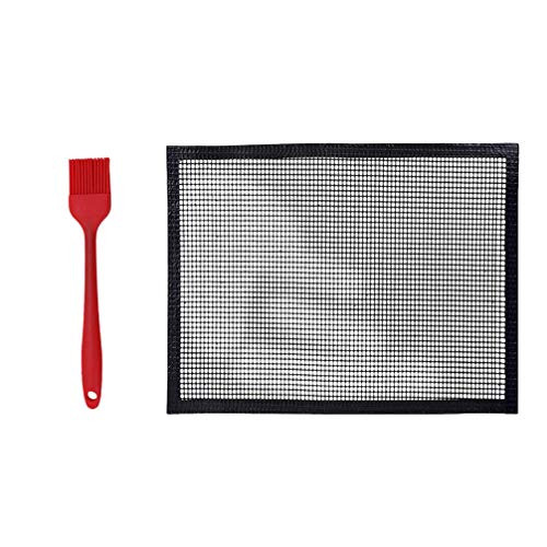 BESPORTBLE BBQ Mesh Grill Mat Nonstick Mesh Grilling Mats with Oil Brush Barbecue Grill Sheet Liners for Smoker Pellet Gas Charcoal Grill BESPORTBLE BBQ Mesh Grill Mat Nonstick Mesh Grilling Mats with Oil Brush Barbecue Grill Sheet Liners for Smoker Pellet Gas Charcoal Grill