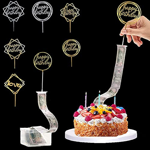 27 Pcs Surprise Money Cake Pull out Kit, Cake ATM Pulling Money Box Kit Money Box for Cakes, Popping Cake Money Gift Box for Cake Decoration Party Supplies
