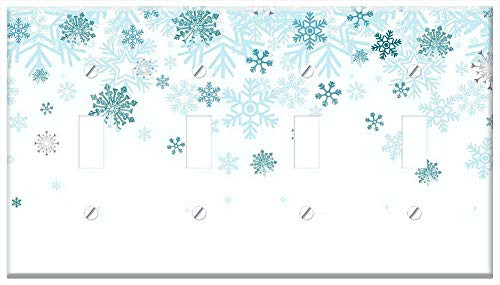 Switch Plate 4 Gang Toggle - Illustration Abstract Winter Desktop Background