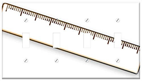 Switch Plate 4 Gang Toggle - Ruler Measure Maths Geometry Length School