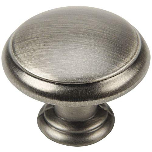 25 Pack - Cosmas 5422AS Antique Silver Cabinet Hardware Mushroom Knob - 1-3/16" Diameter