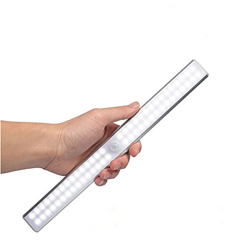 JZENZERO Self-Adhesive LED Closet Light Motion Activated, Cordless Under Cabinet Motion Sensor Light USB Rechargeable Detector Lamp Wireless Household for Closet Hallway Stairway-19x3x5CM-